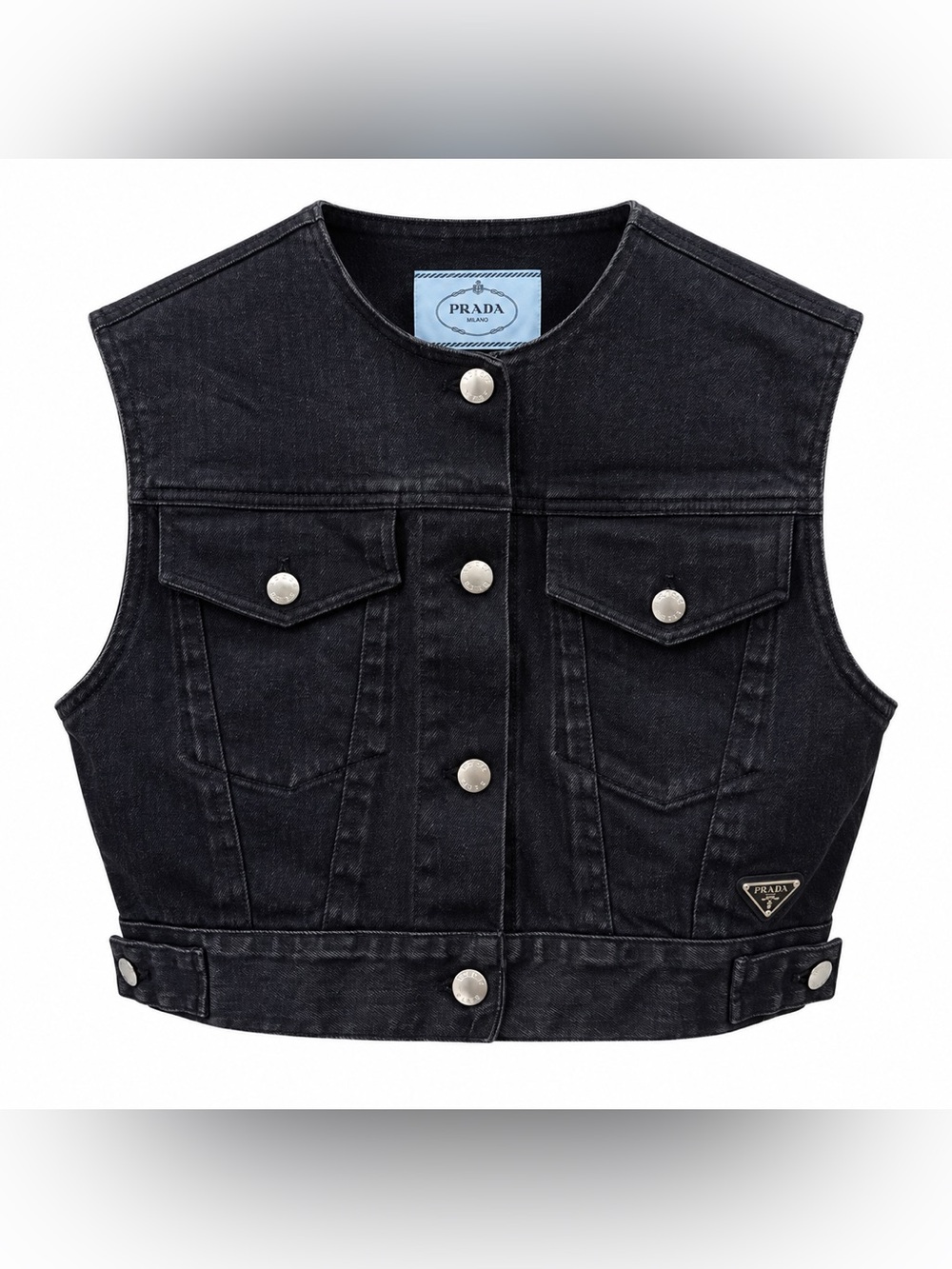 Prada Black Denim Sleeveless Vest